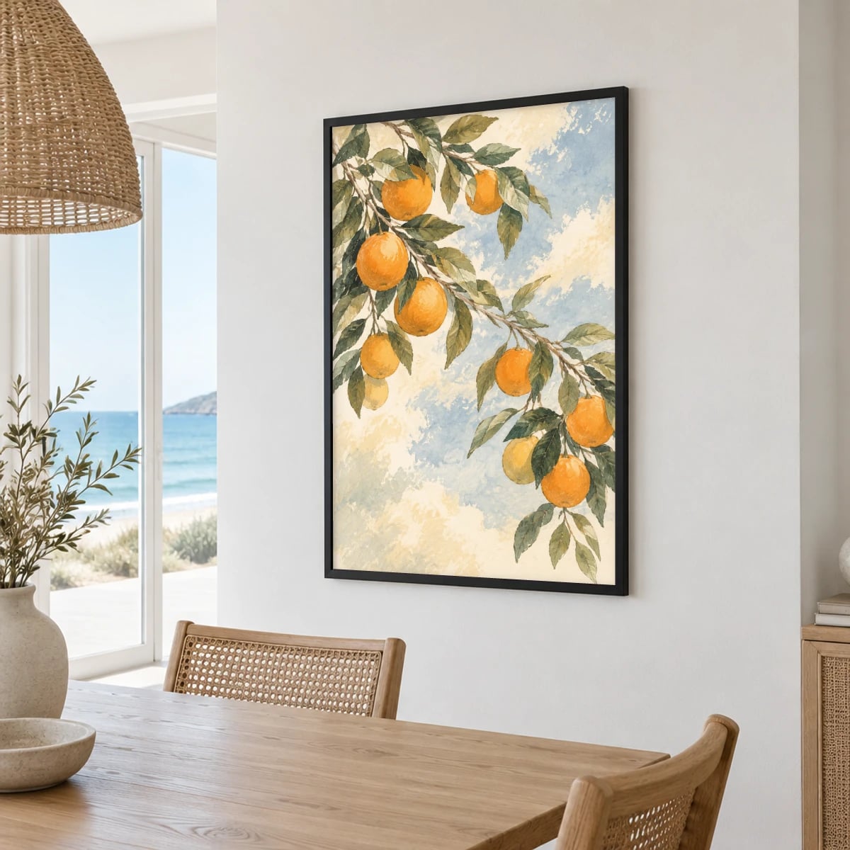 Quadro Ramos de Laranjeira ao Vento