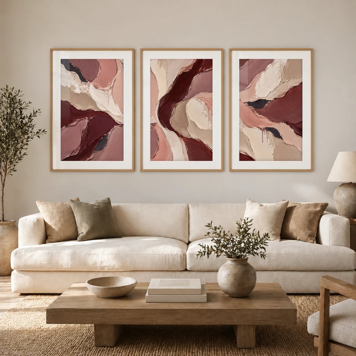 Quadro Formas Orgânicas em Tons Quentes