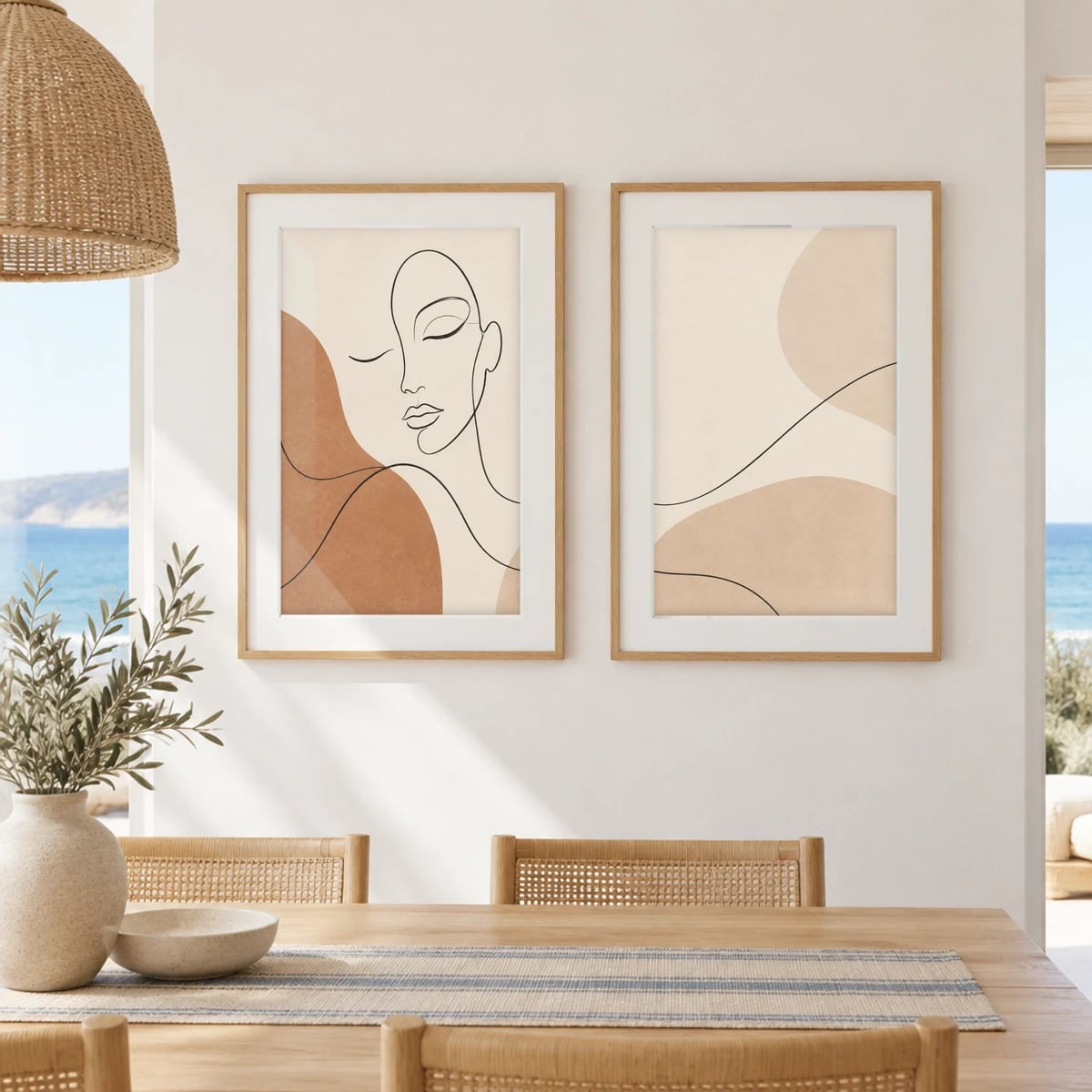 Duo · Com vidro · passe-partout · Carvalho · frontal · vertical · cena 1:1 (studio f6ac5287)