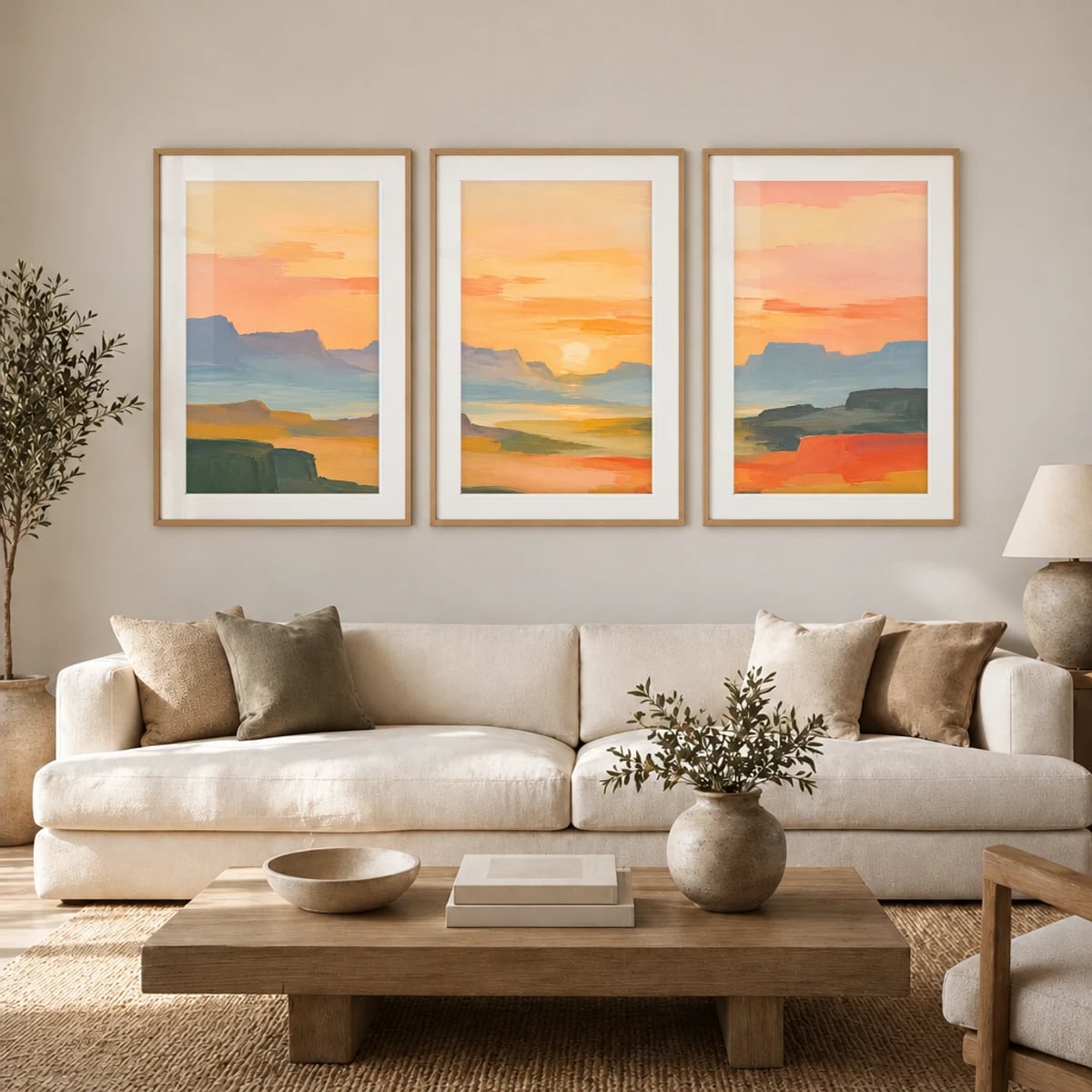 Quadro Horizonte Montanhoso ao Entardecer