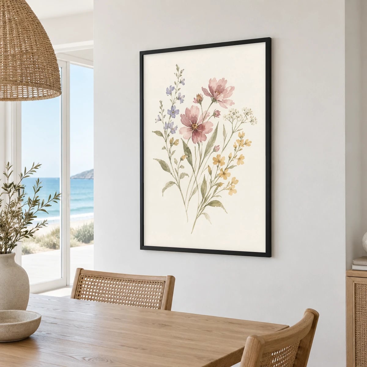 Quadro Ramo Delicado com Flores Silvestres