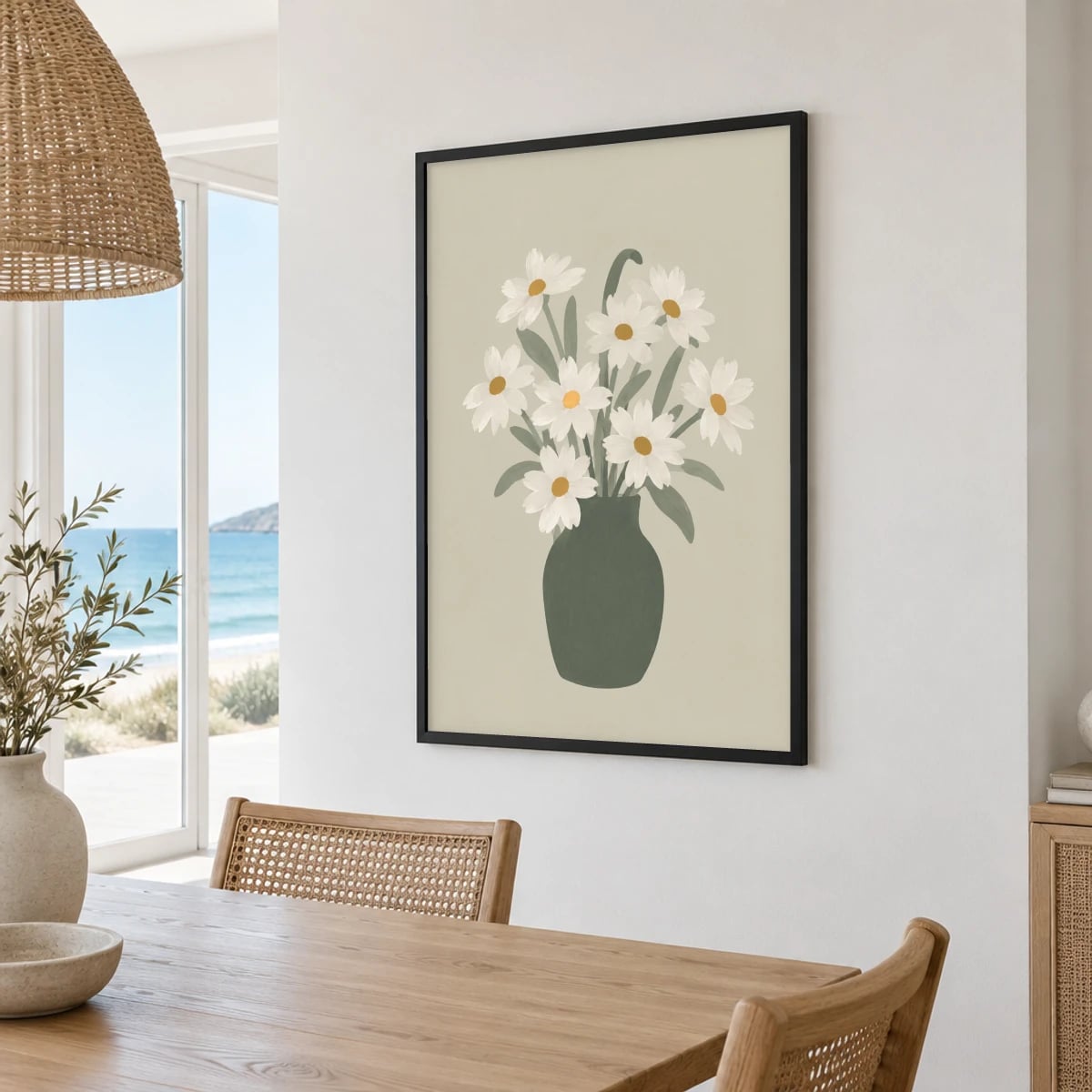Quadro Vaso com Margaridas Delicadas