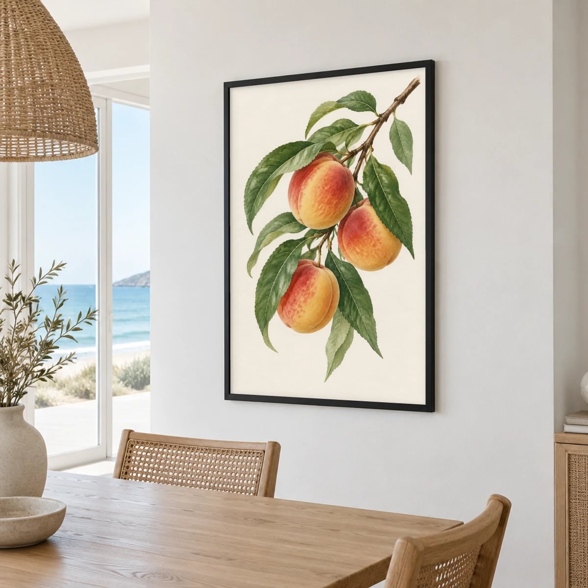 Quadro Pêssegos em Galho Verde