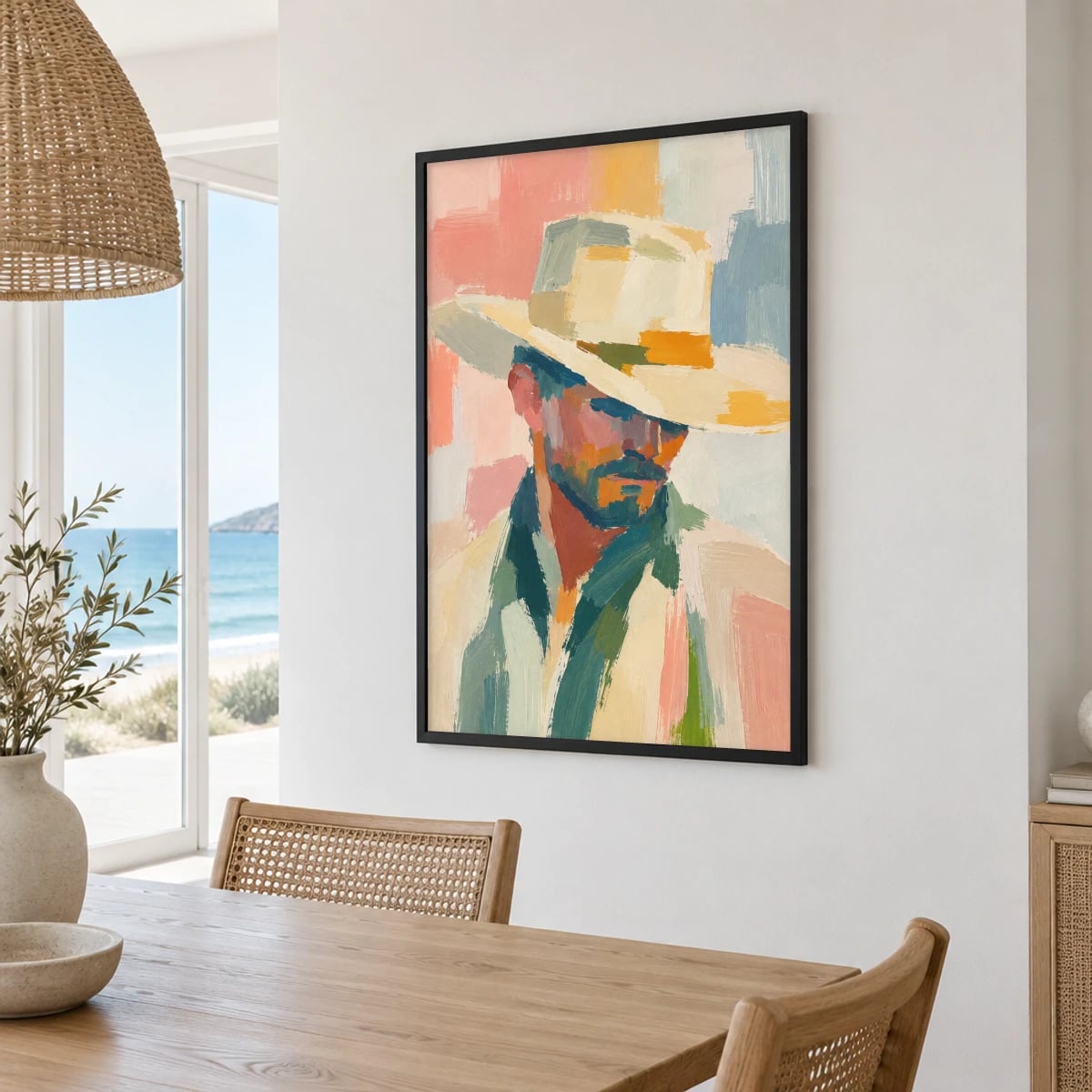 Quadro Homem com Chapéu de Aba Larga