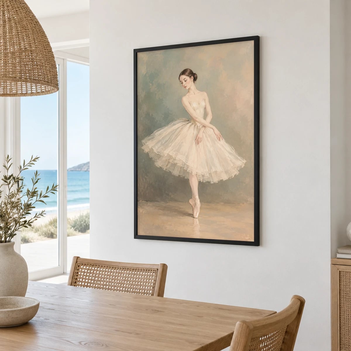 Quadro Bailarina em Posição Elegante