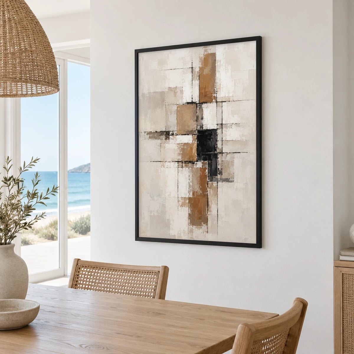 Quadro Formas Abstratas em Tons Terrosos