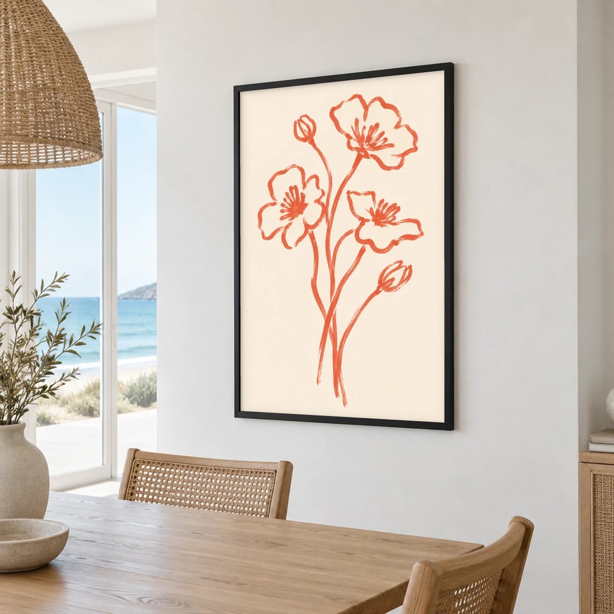 Quadro Flores Delicadas em Traço Solto
