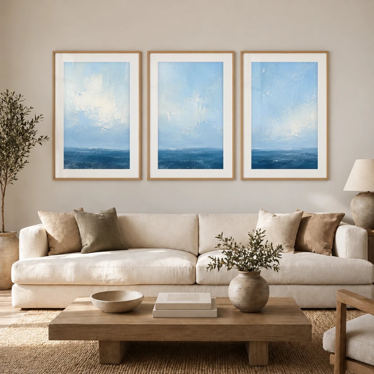Quadro Horizonte Calmo ao Entardecer