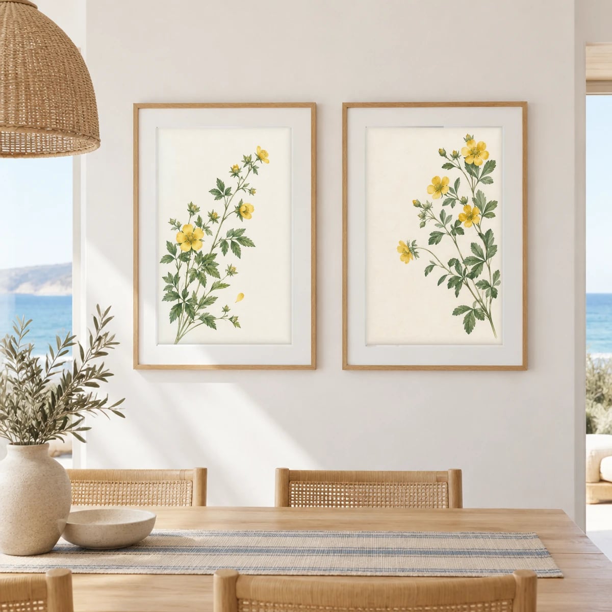 Quadro Ramo de Flor Amarela Silvestre