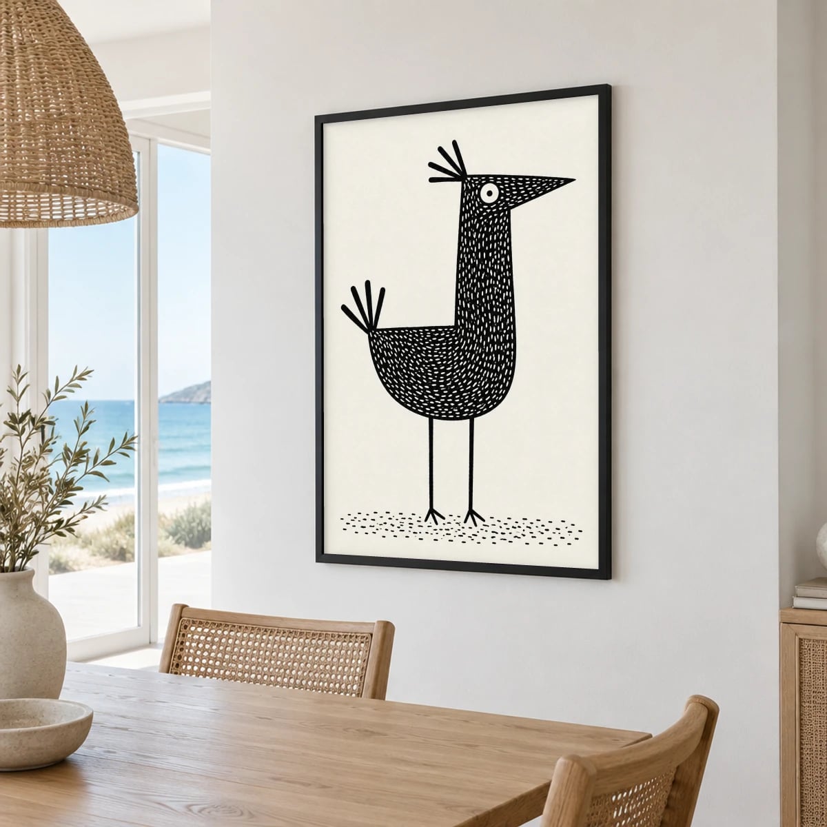 Quadro Pássaro Preto de Pernas Longas