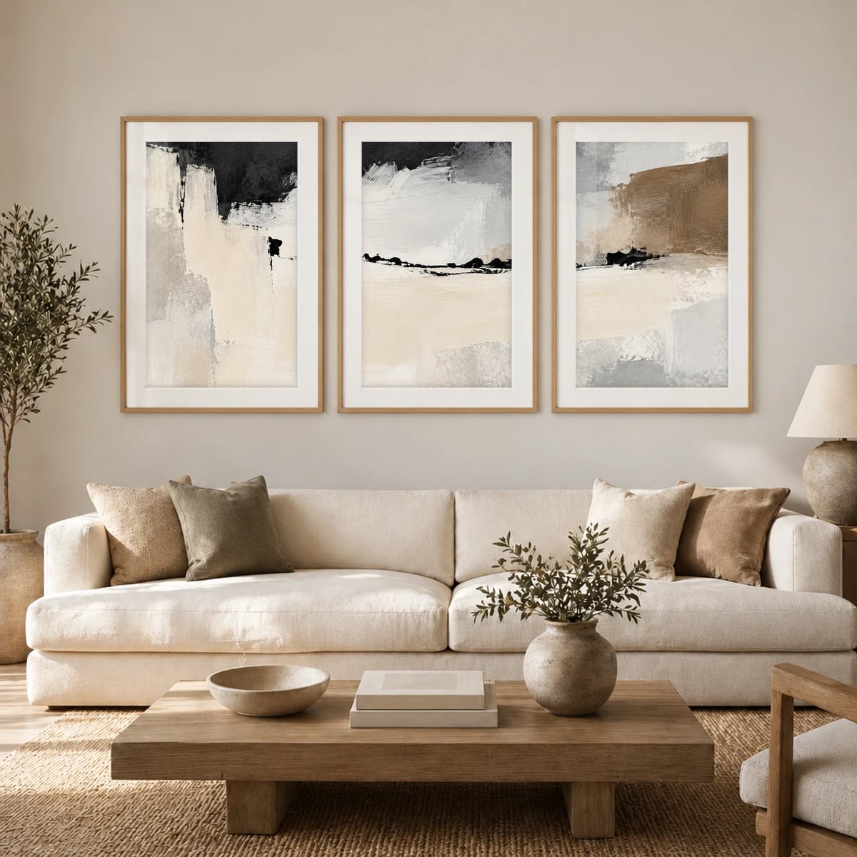 Quadro Blocos Texturizados em Neutros
