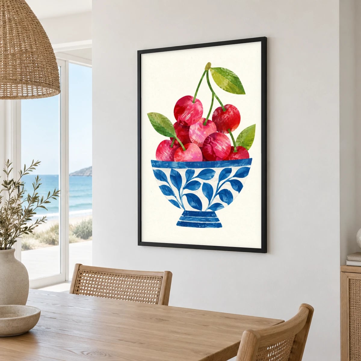Quadro Cerejas na Tigela Decorada