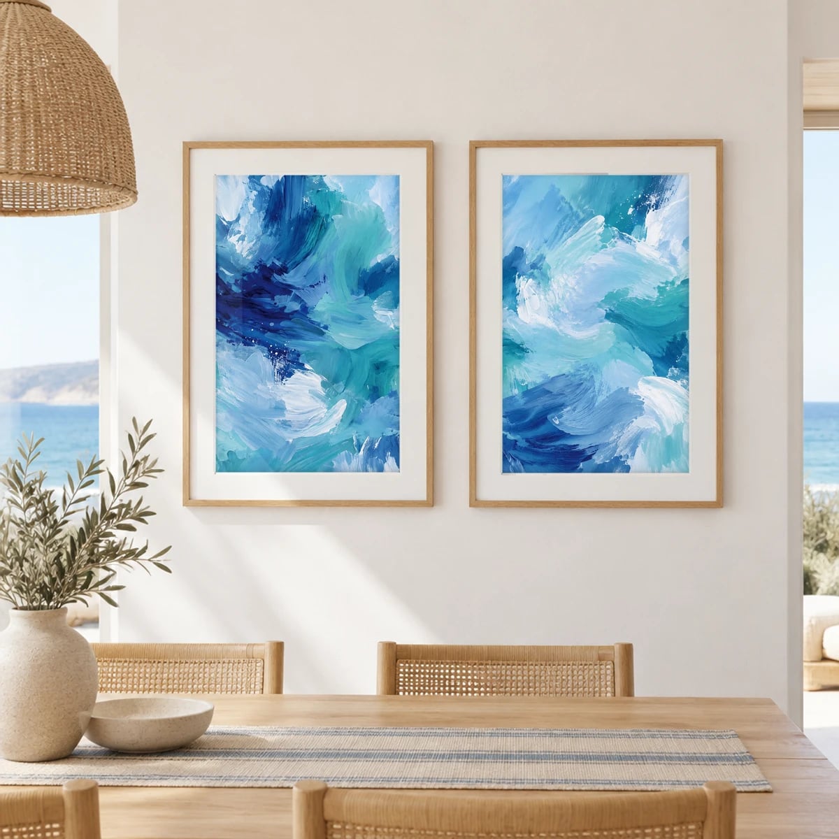 Quadro Ondas Abstratas em Azul