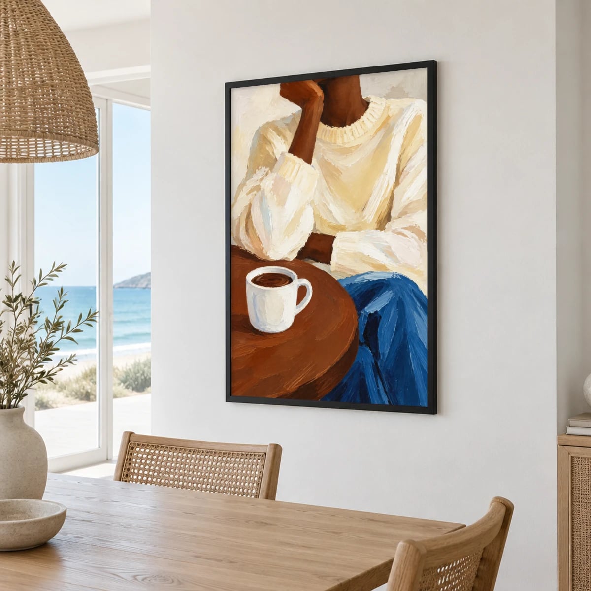 Quadro Momento de Café e Reflexão