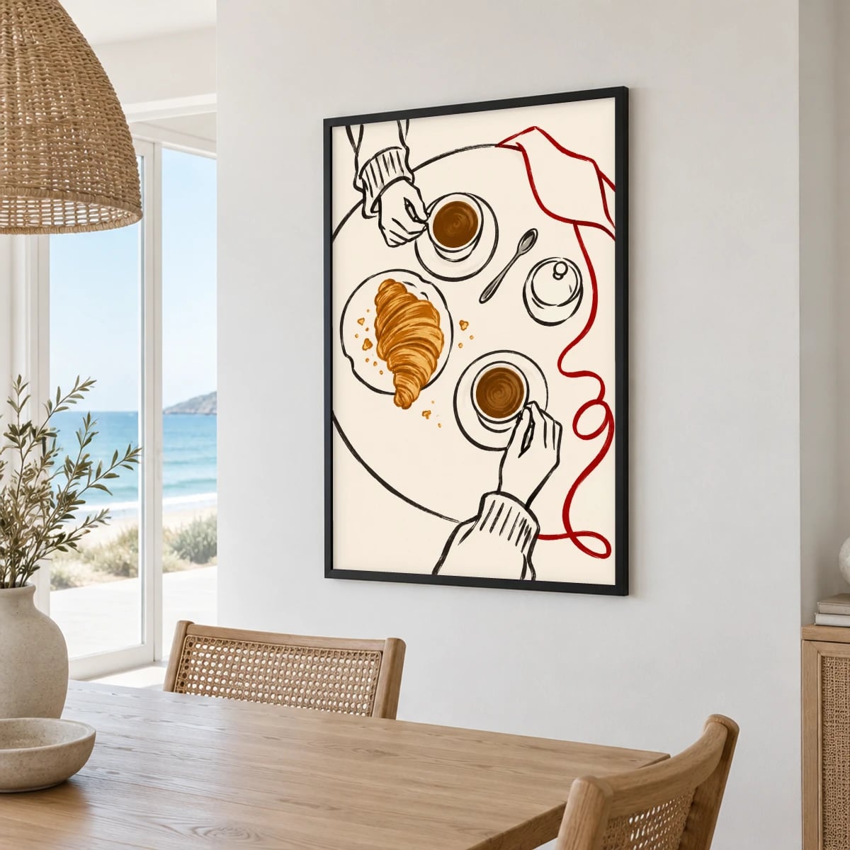 Quadro Café e Croissant Compartilhados