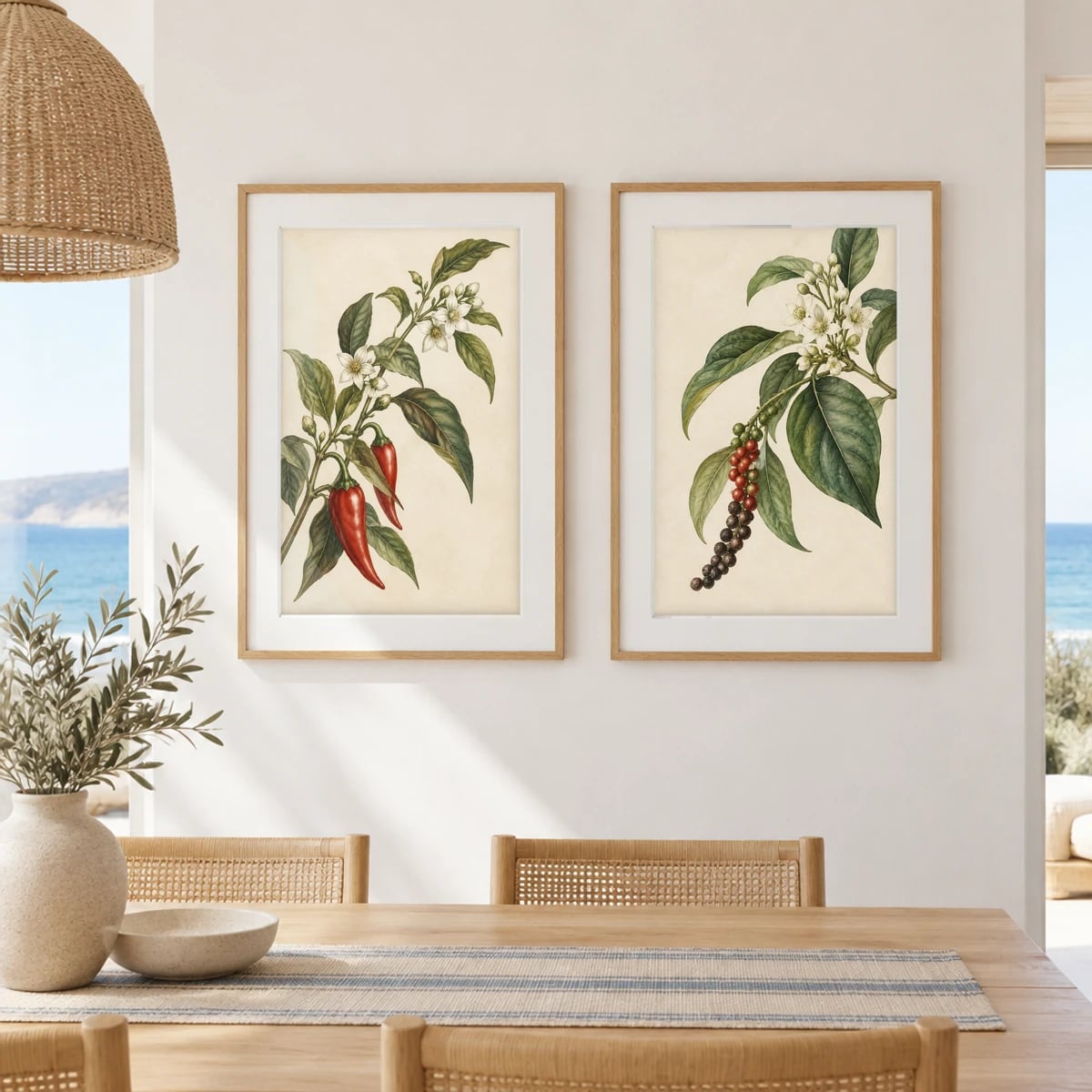 Quadro Ramo de Pimenta Vermelha Florido