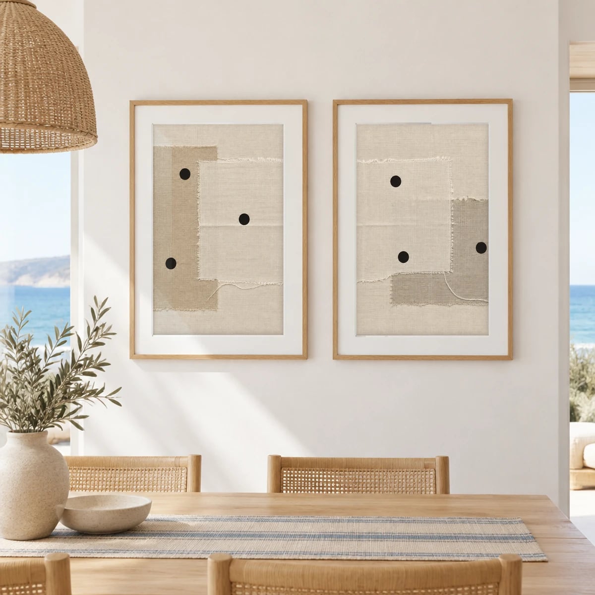 Duo · Com vidro · passe-partout · Carvalho · frontal · vertical · cena 1:1 (studio f6ac5287)