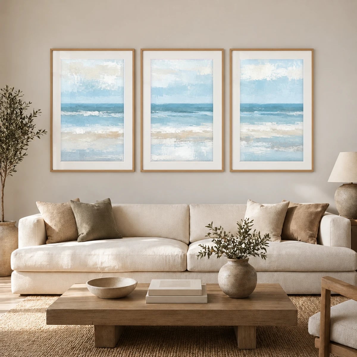Quadro Mar Serene na Praia Calma