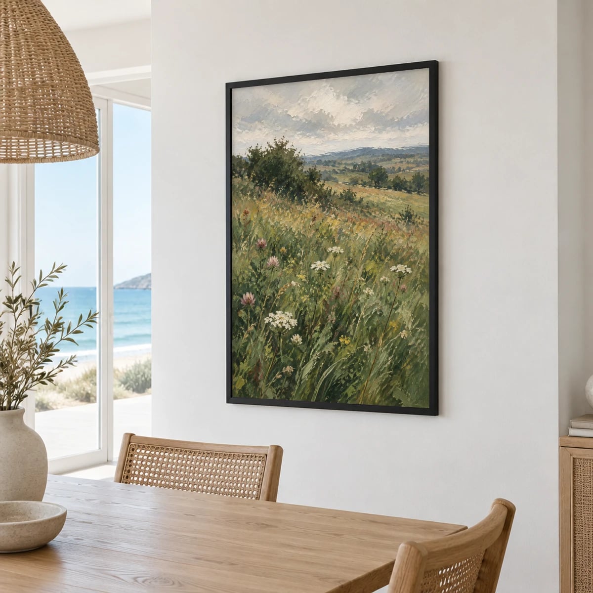 Quadro Campo Florido ao Entardecer
