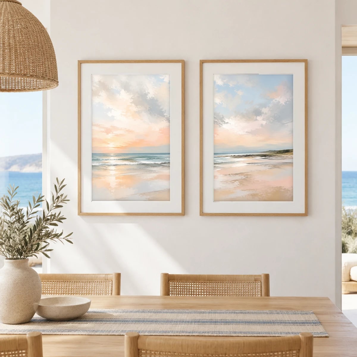 Quadro Pôr do Sol e Mar Serena