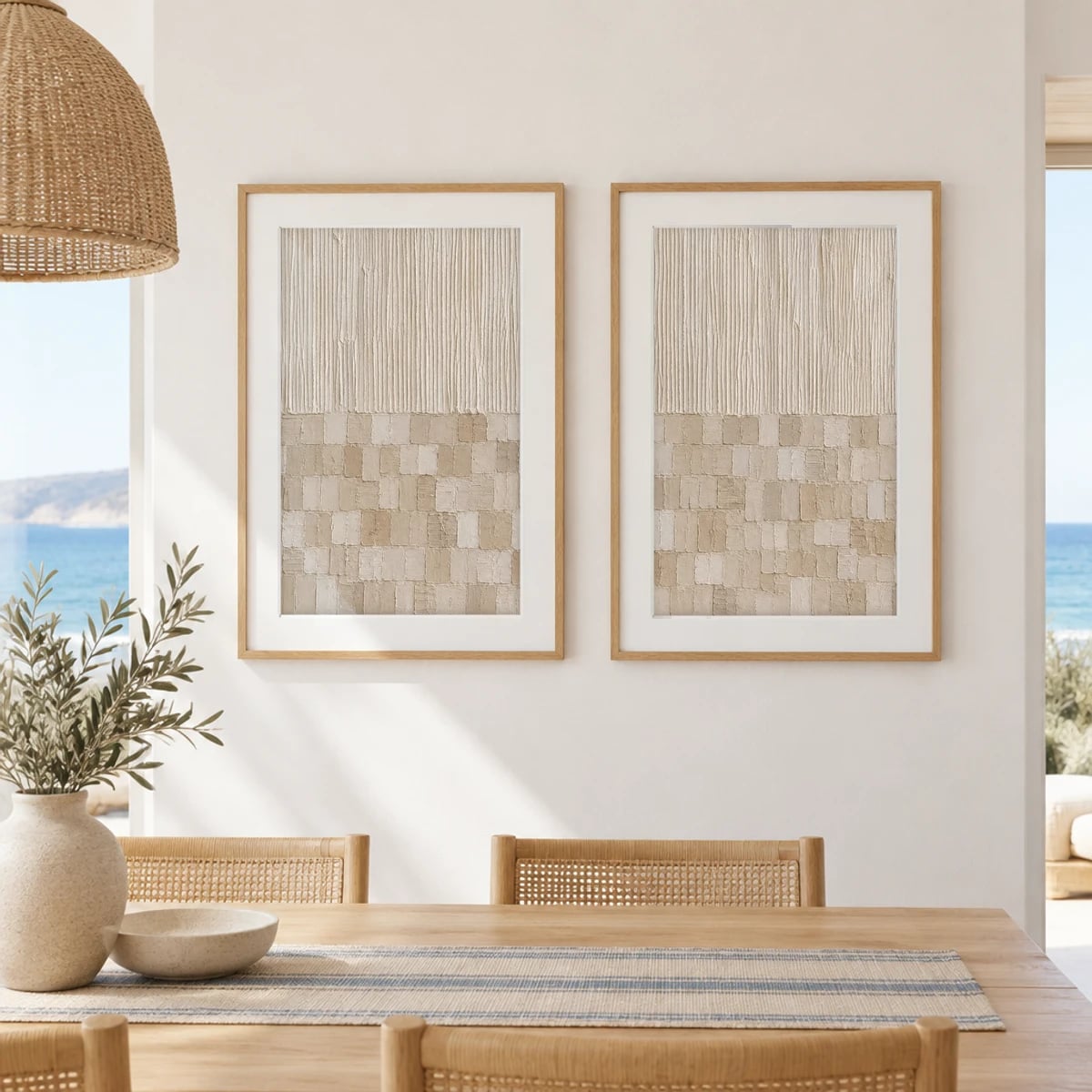 Quadro Texturas Neutras em Relevo