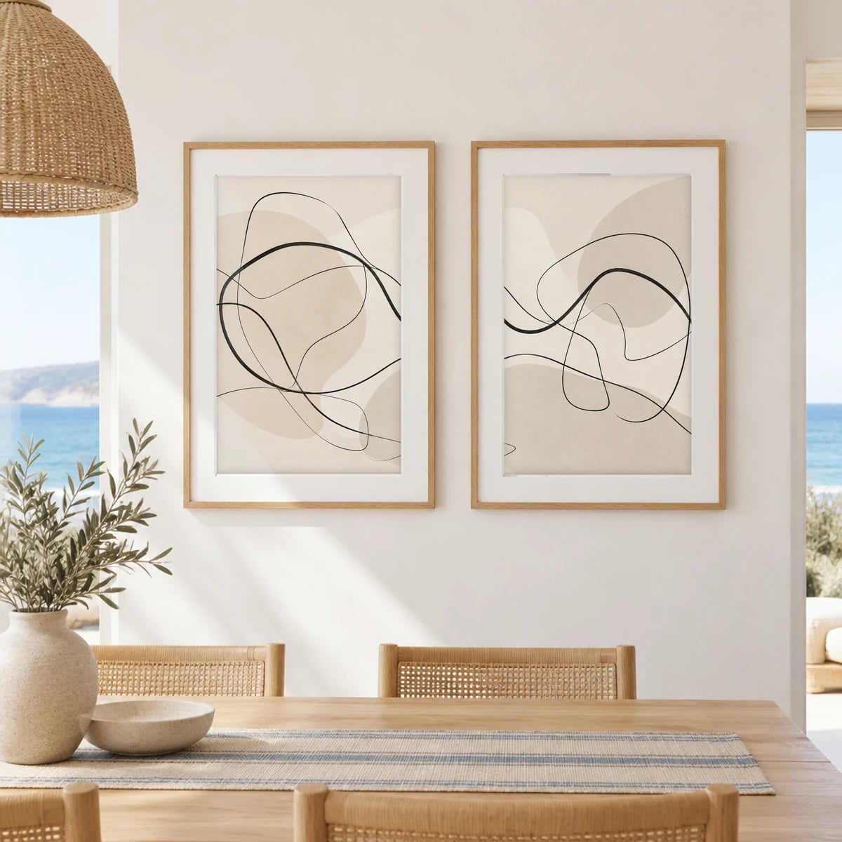 Quadro Traços Orgânicos Entrelaçados