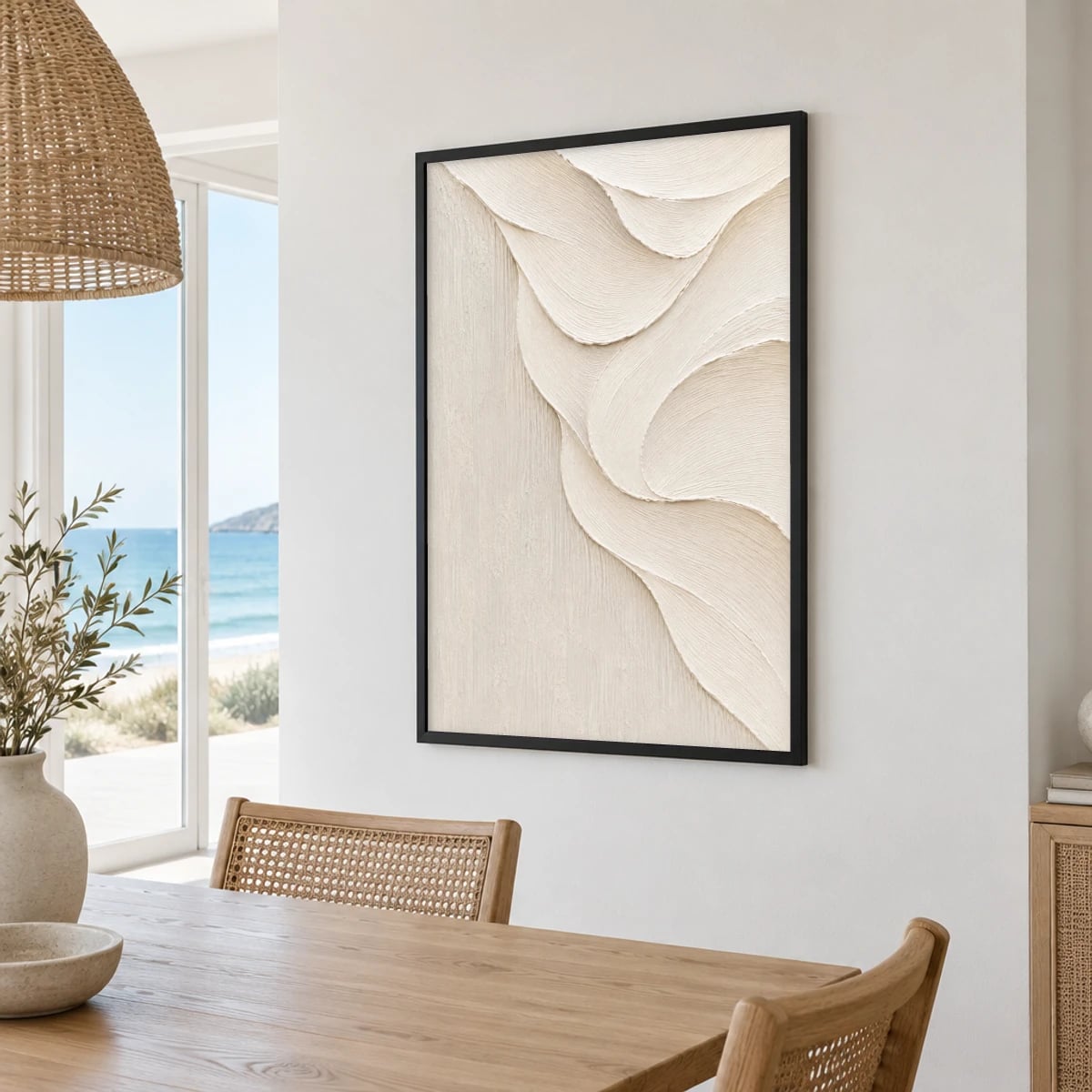 Quadro Relevos Orgânicos em Tons Neutros