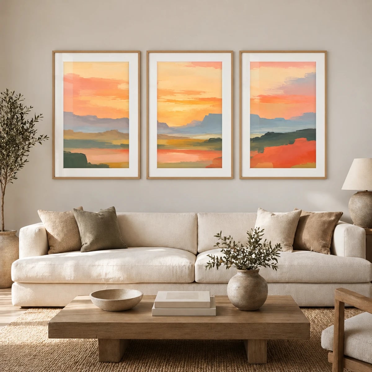 Quadro Pôr do Sol Sobre Planícies Montanhosas