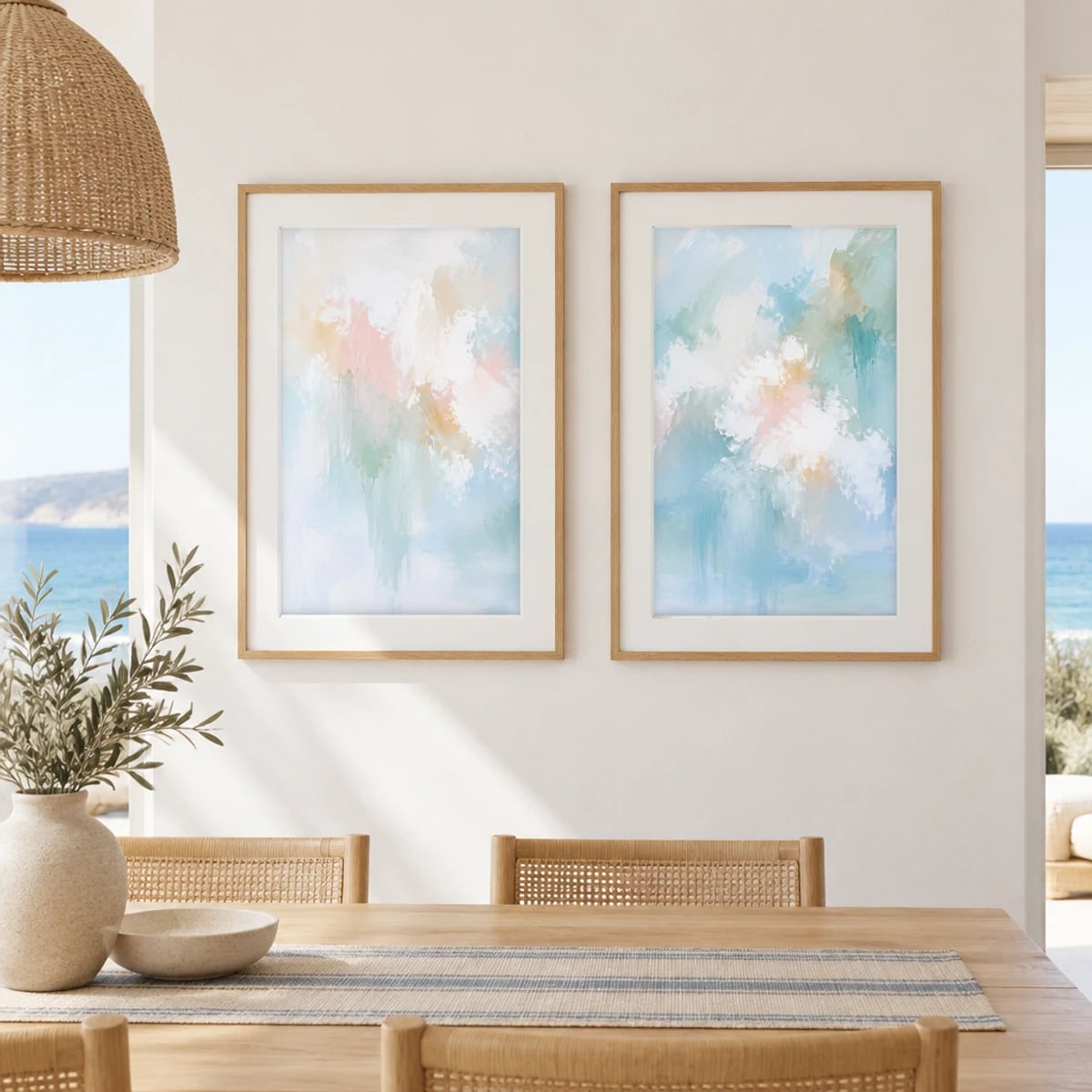 Quadro Flores Elegantes em Fundo Claro