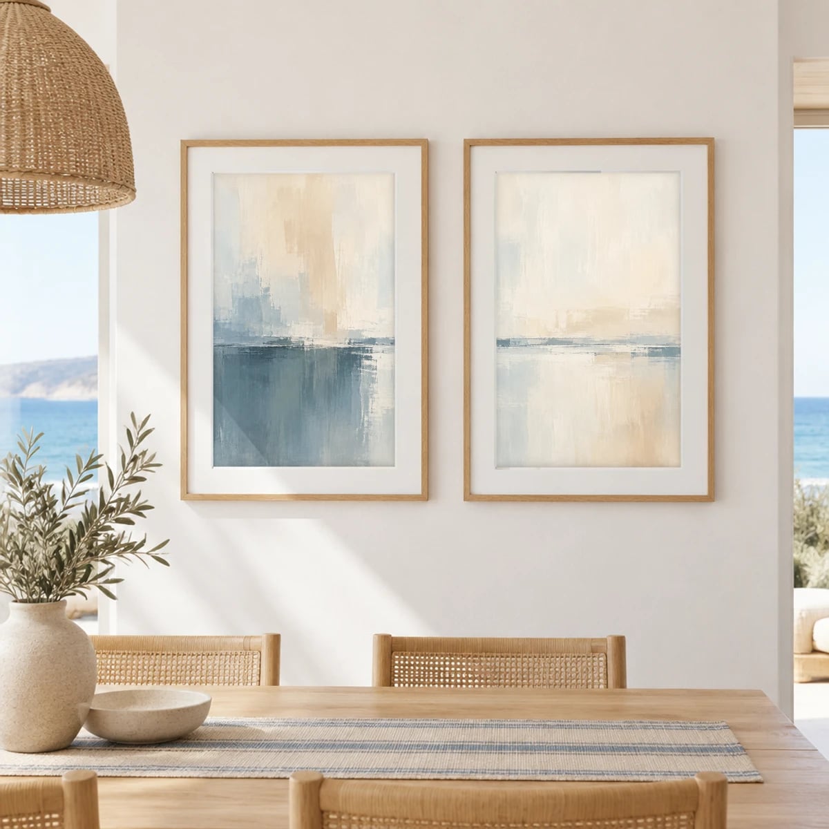 Quadro Horizontes Abstratos em Tons Claros