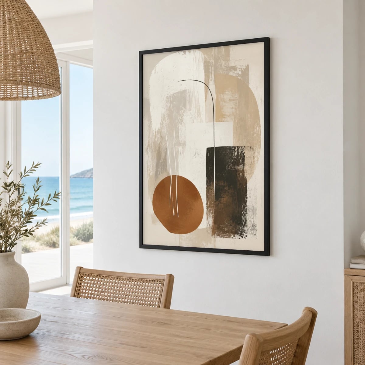 Quadro Vaso Seco com Forma Orgânica