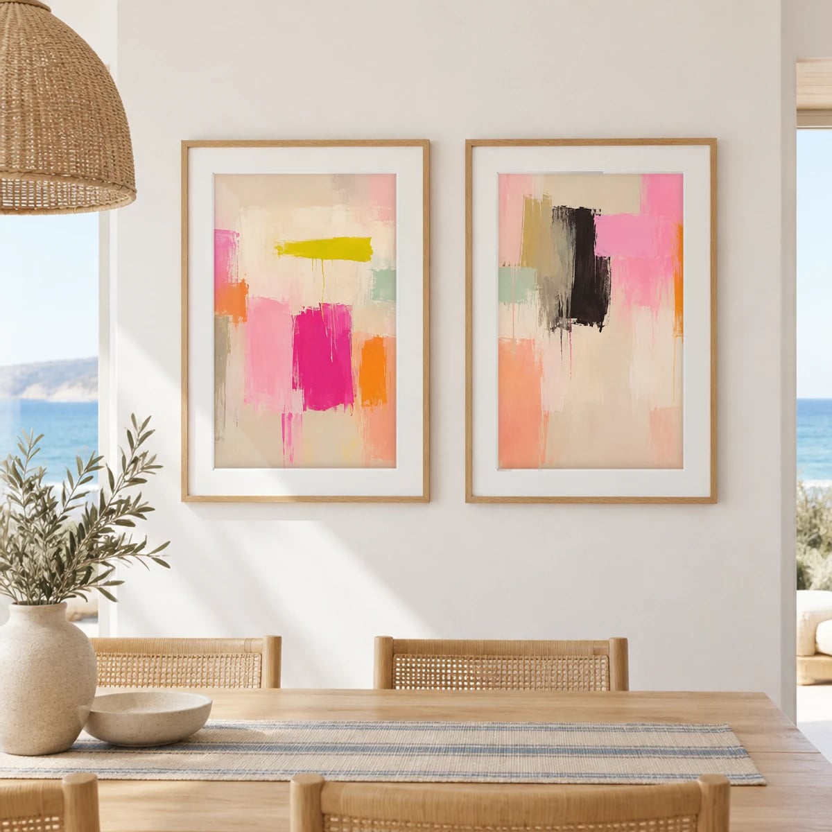 Quadro Blocos Coloridos em Tela Contemporânea