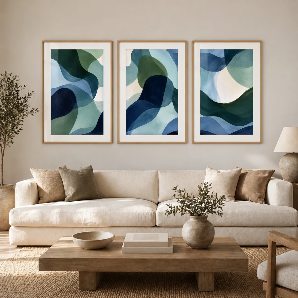 Quadro Ondas Orgânicas em Movimento Suave