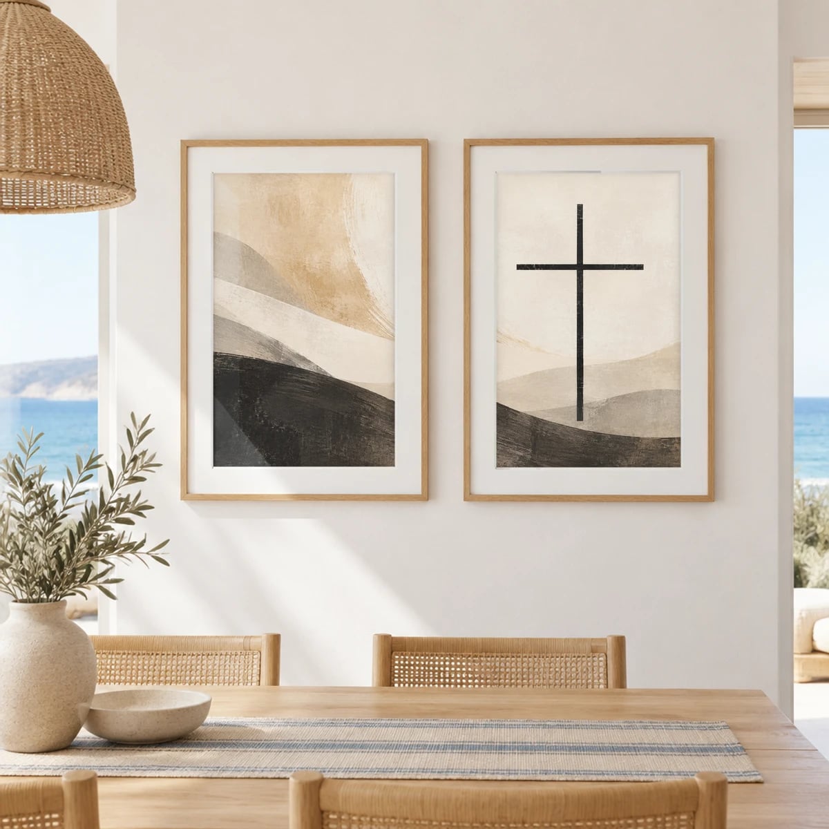 Quadro Cruz Sobre Colinas Neutras