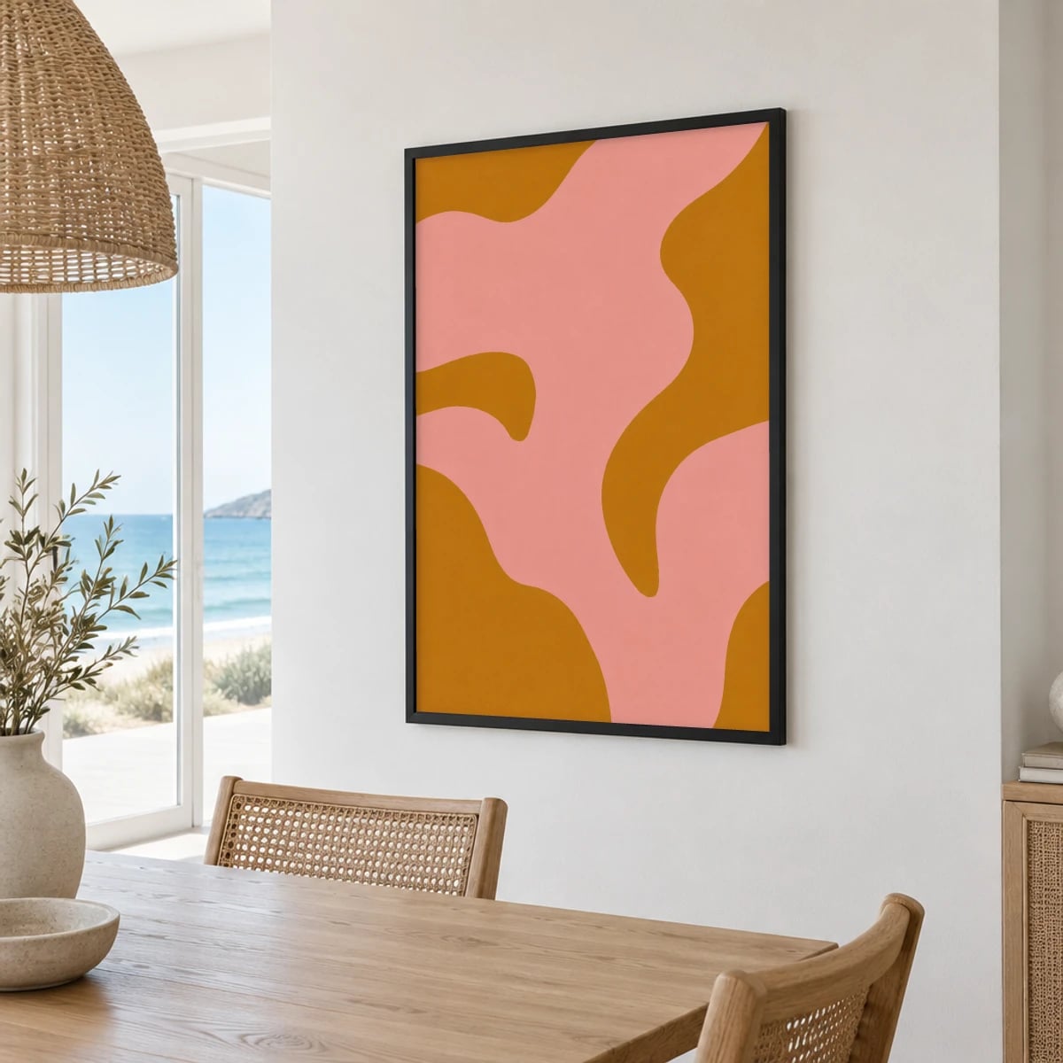 Quadro Formas Orgânicas em Terracota
