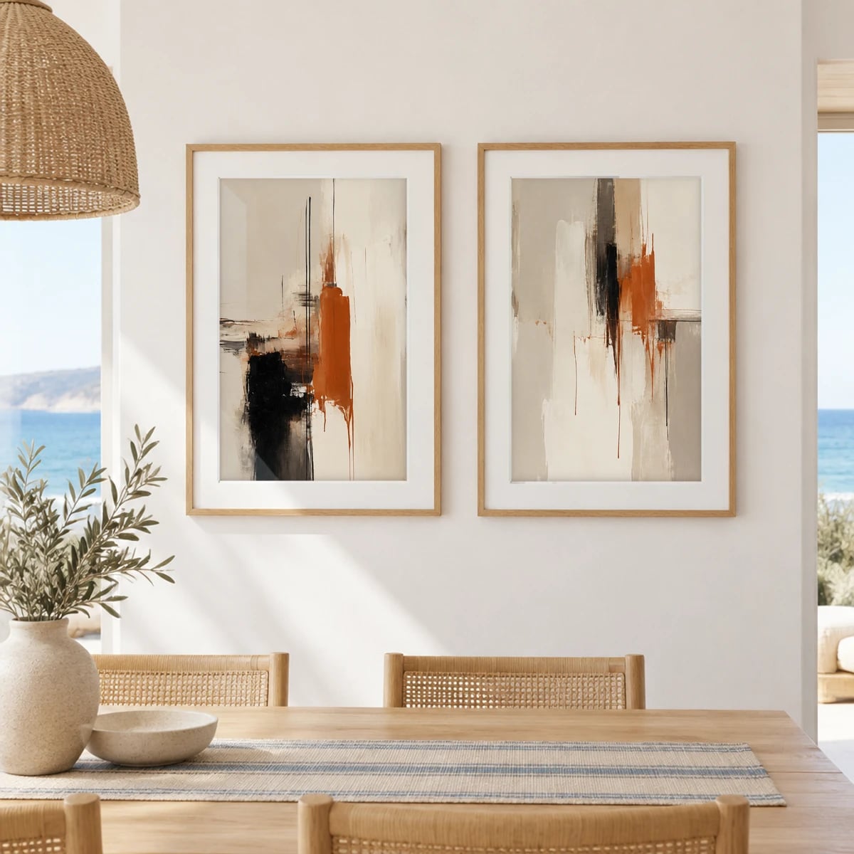 Quadro Formas e Texturas em Tons Terrosos