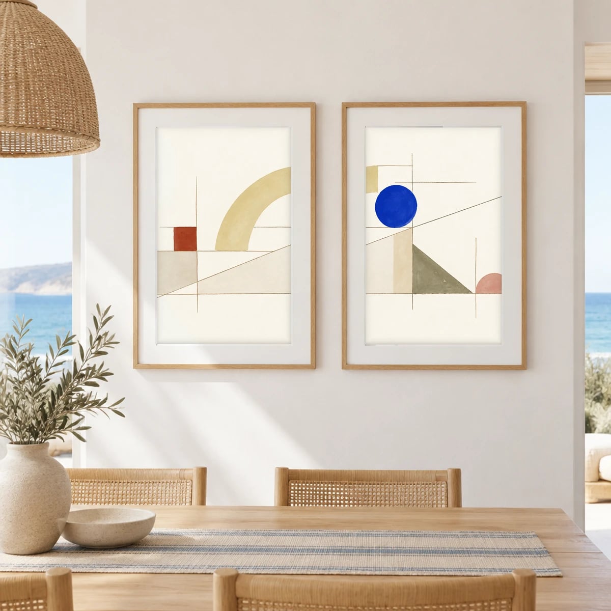 Duo · Com vidro · passe-partout · Carvalho · frontal · vertical · cena 1:1 (studio f6ac5287)