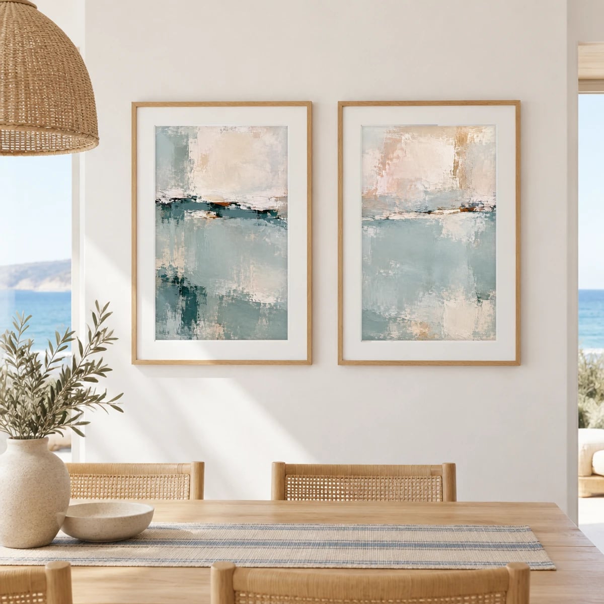 Quadro Paisagem Abstrata em Tons Suaves