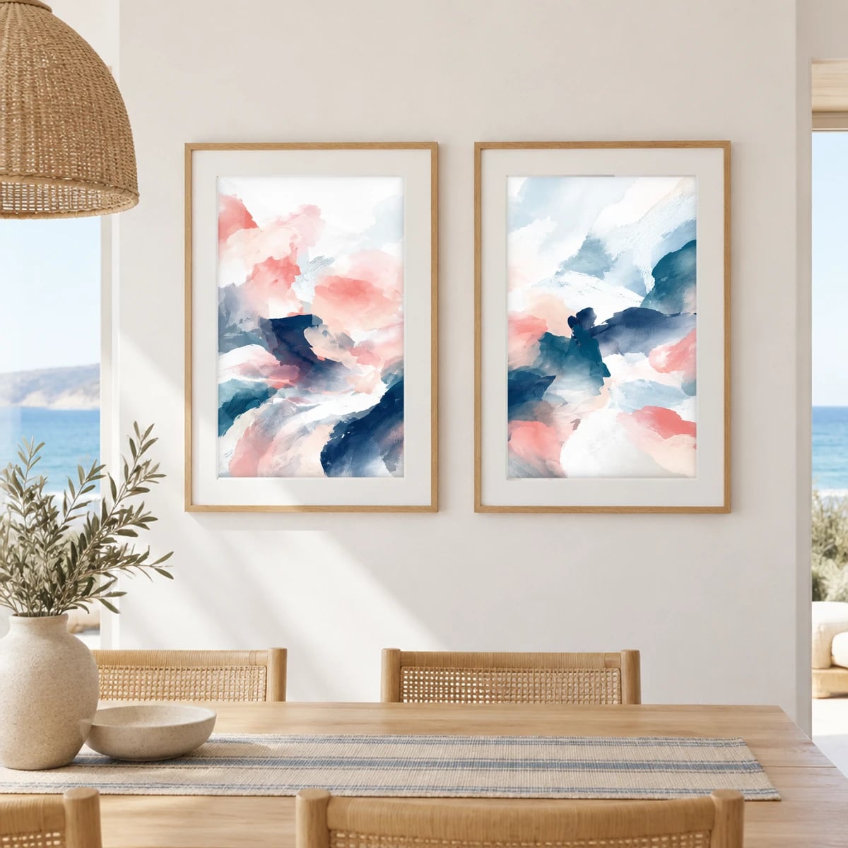 Quadro Céu Abstrato em Aquarela Suave