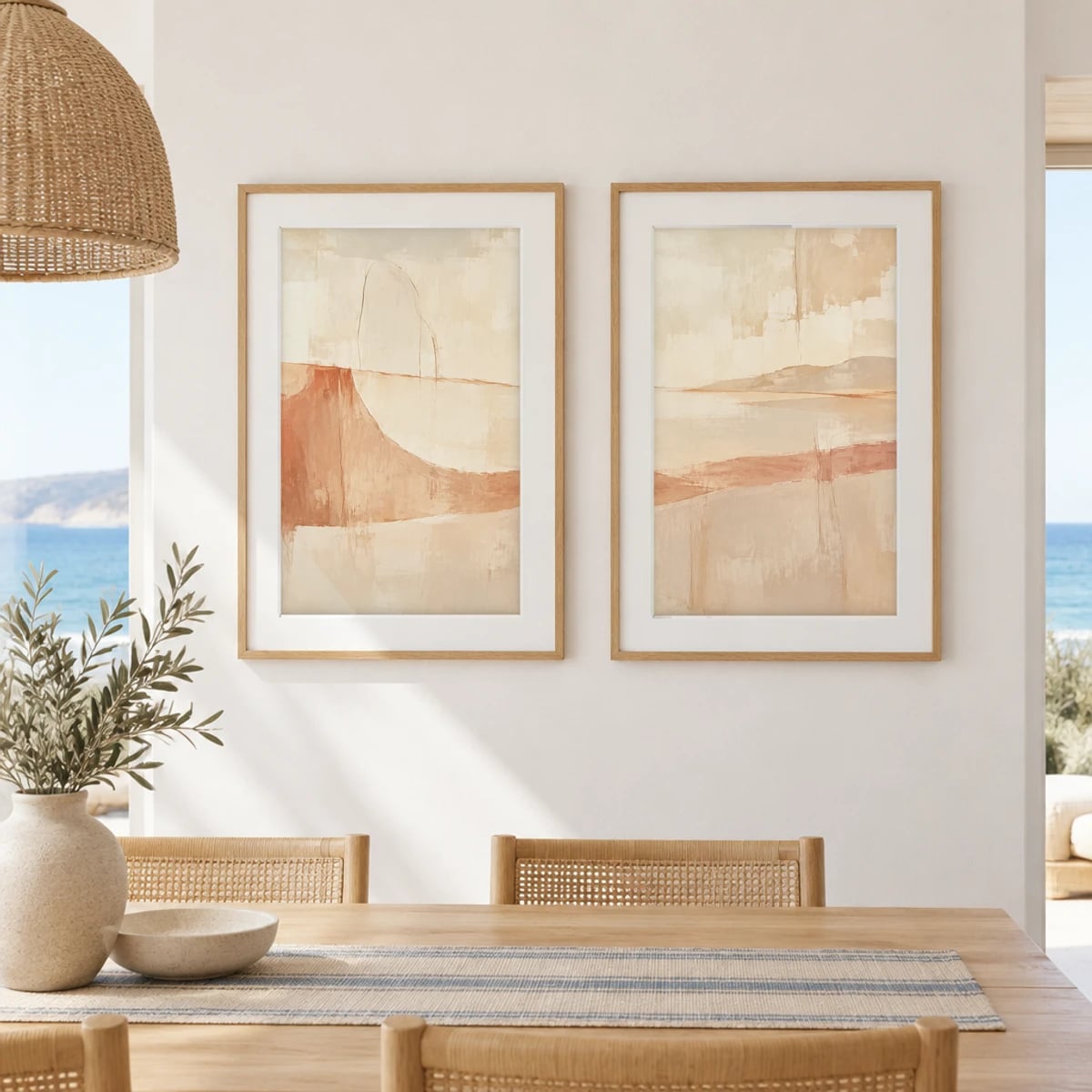 Quadro Formas Orgânicas em Terracota