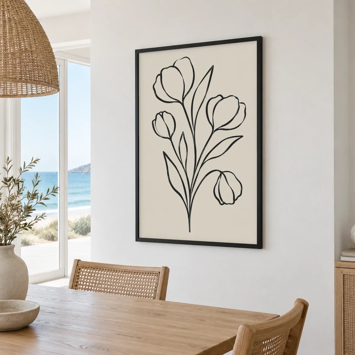 Quadro Ramo Simples de Tulipas