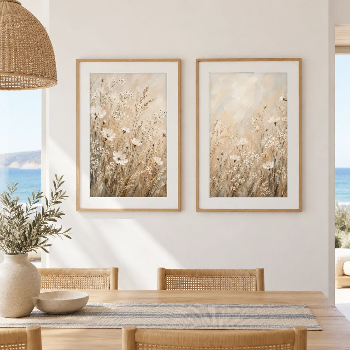 Quadro Campo de Flores Brancas Silvestres