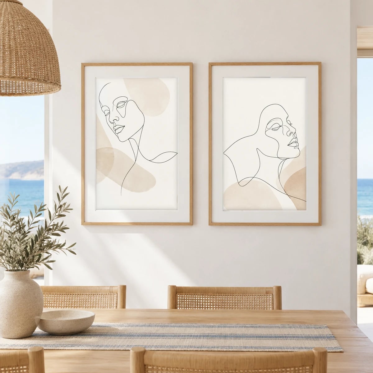 Quadro Perfil Feminino em Traço Contínuo