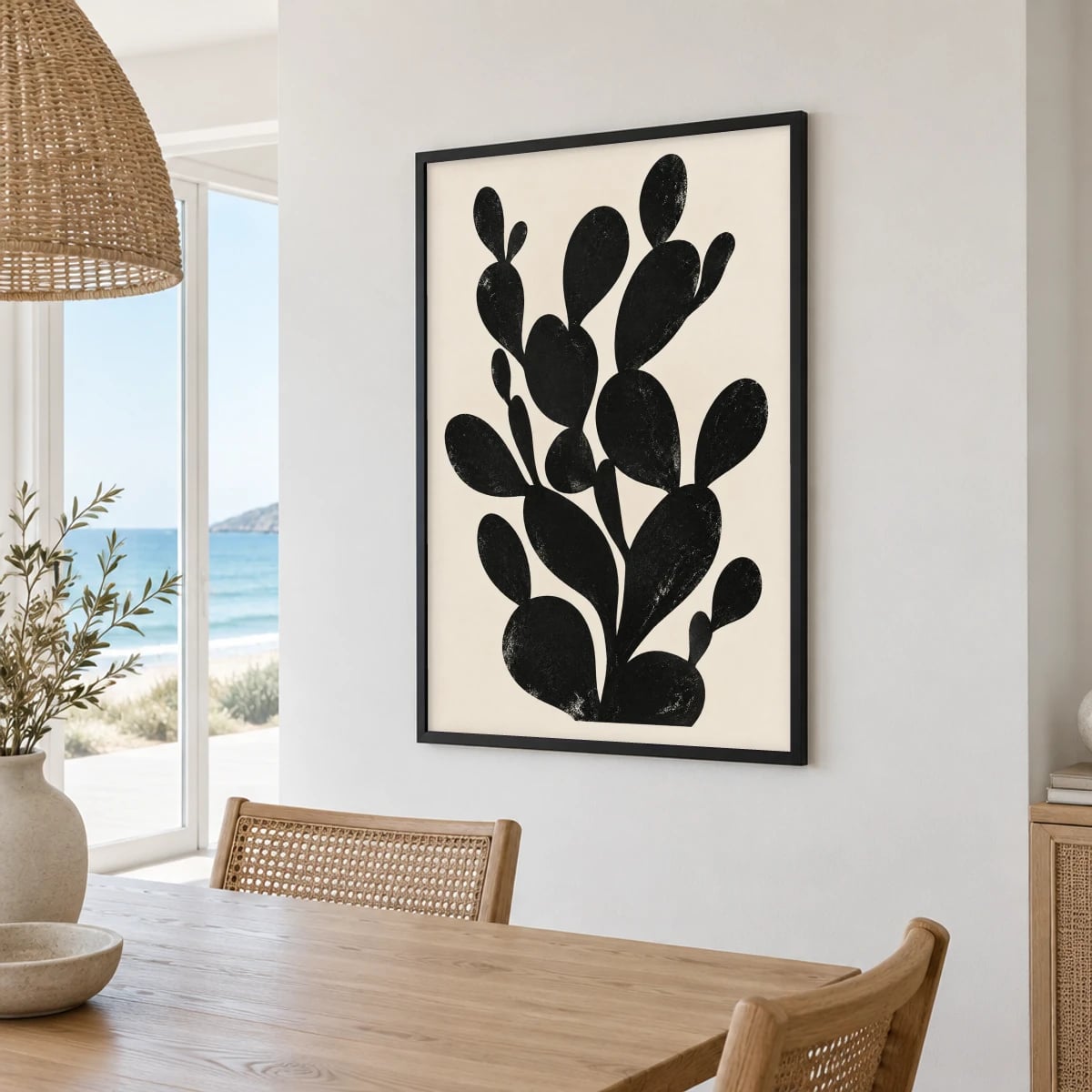 Quadro Cacto Silvestre em Silhueta