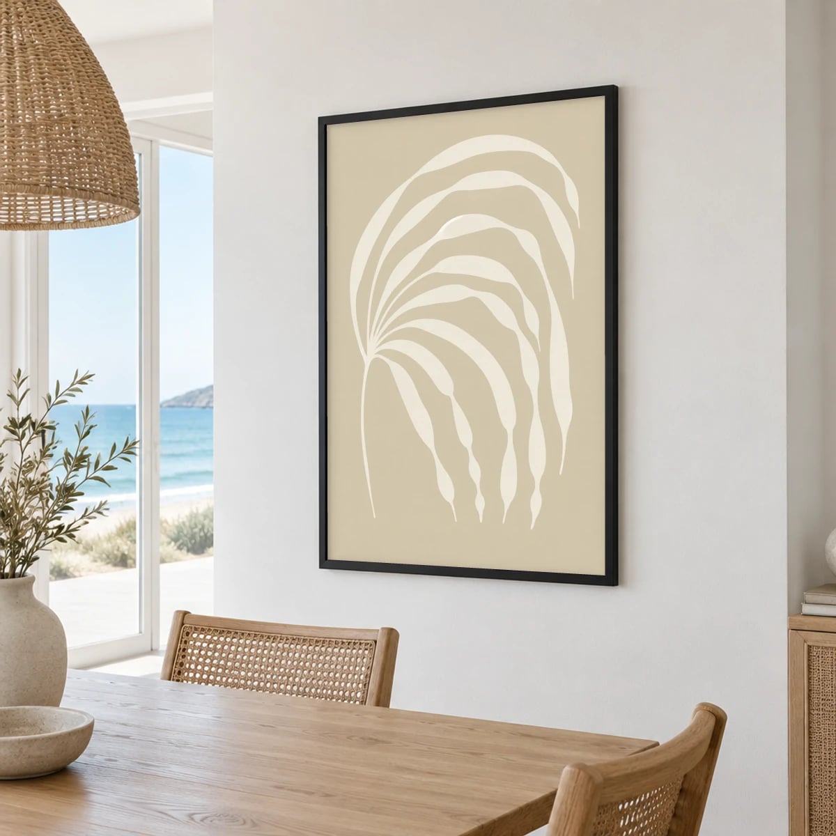 Quadro Folha Seca em Contorno Minimalista