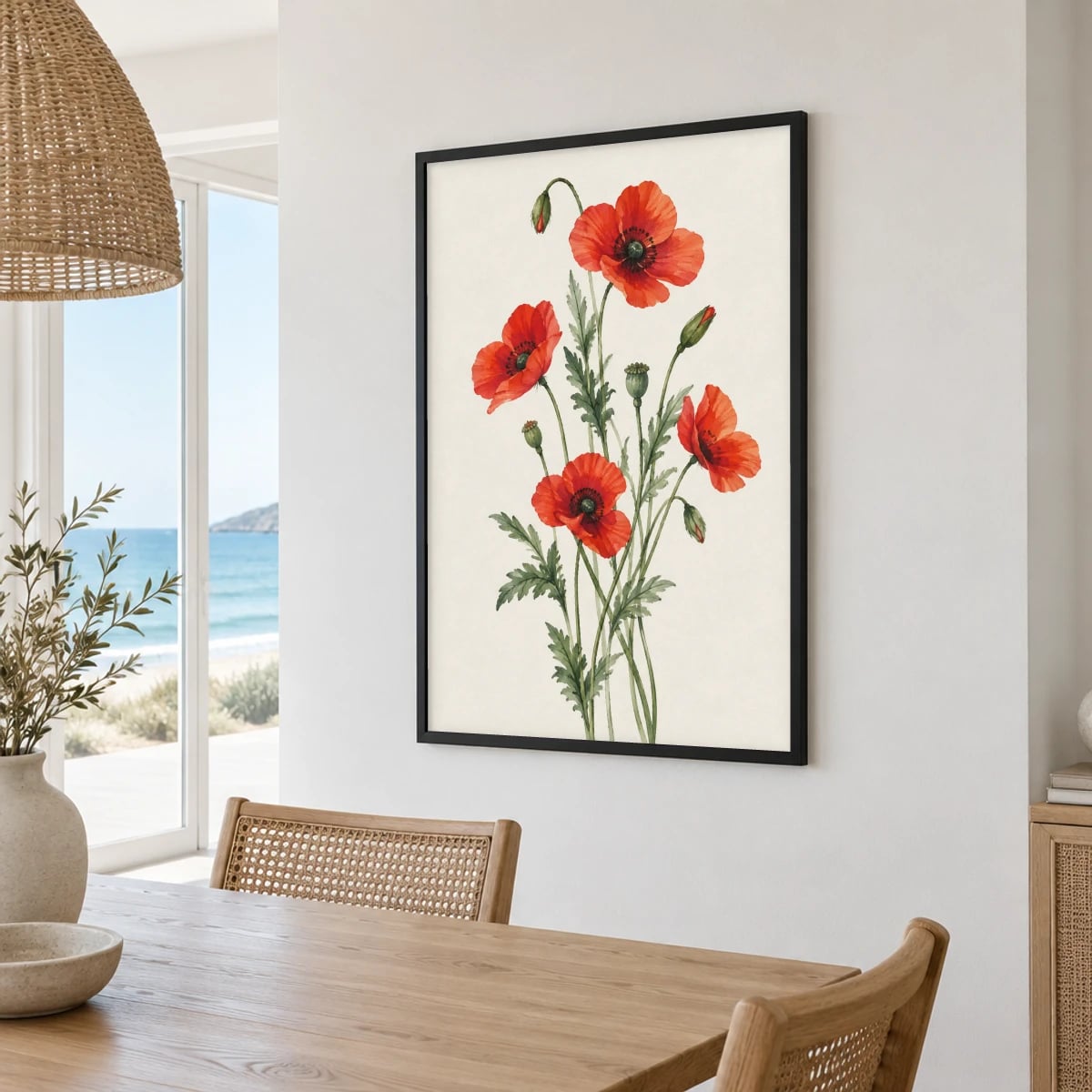 Quadro Papoulas Vermelhas Delicadas