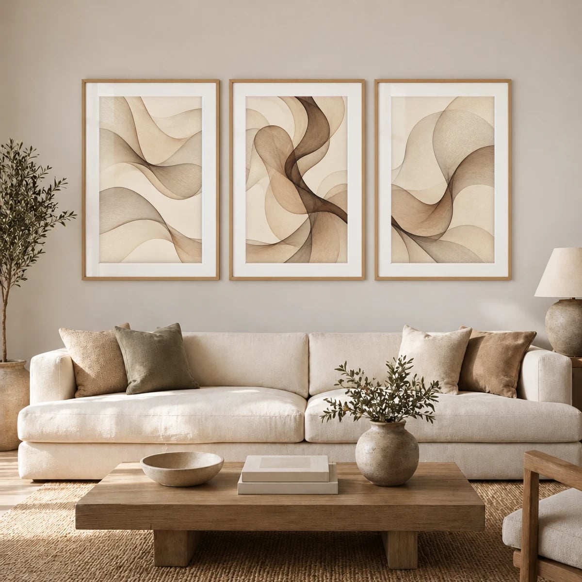 Quadro Ondas em Movimento Neutro