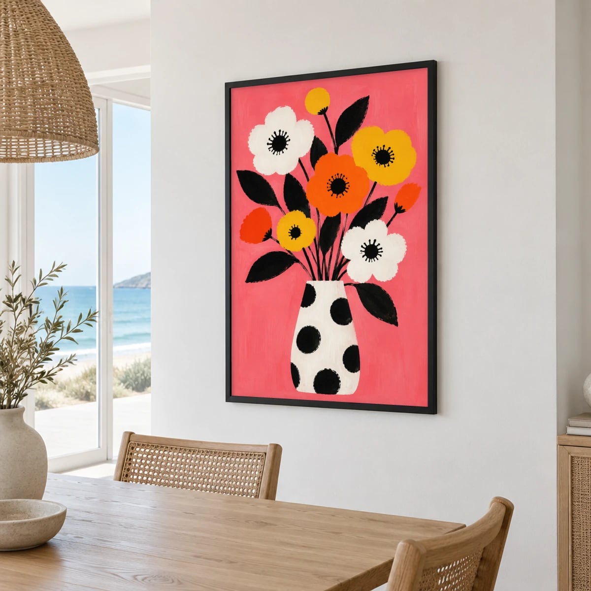 Quadro Buquê de Anêmonas Coloridas
