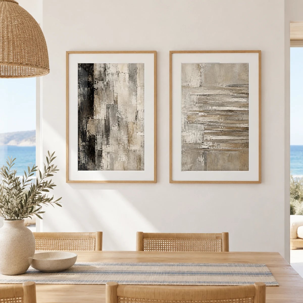 Quadro Abstrações Texturizadas em Tons Terrosos