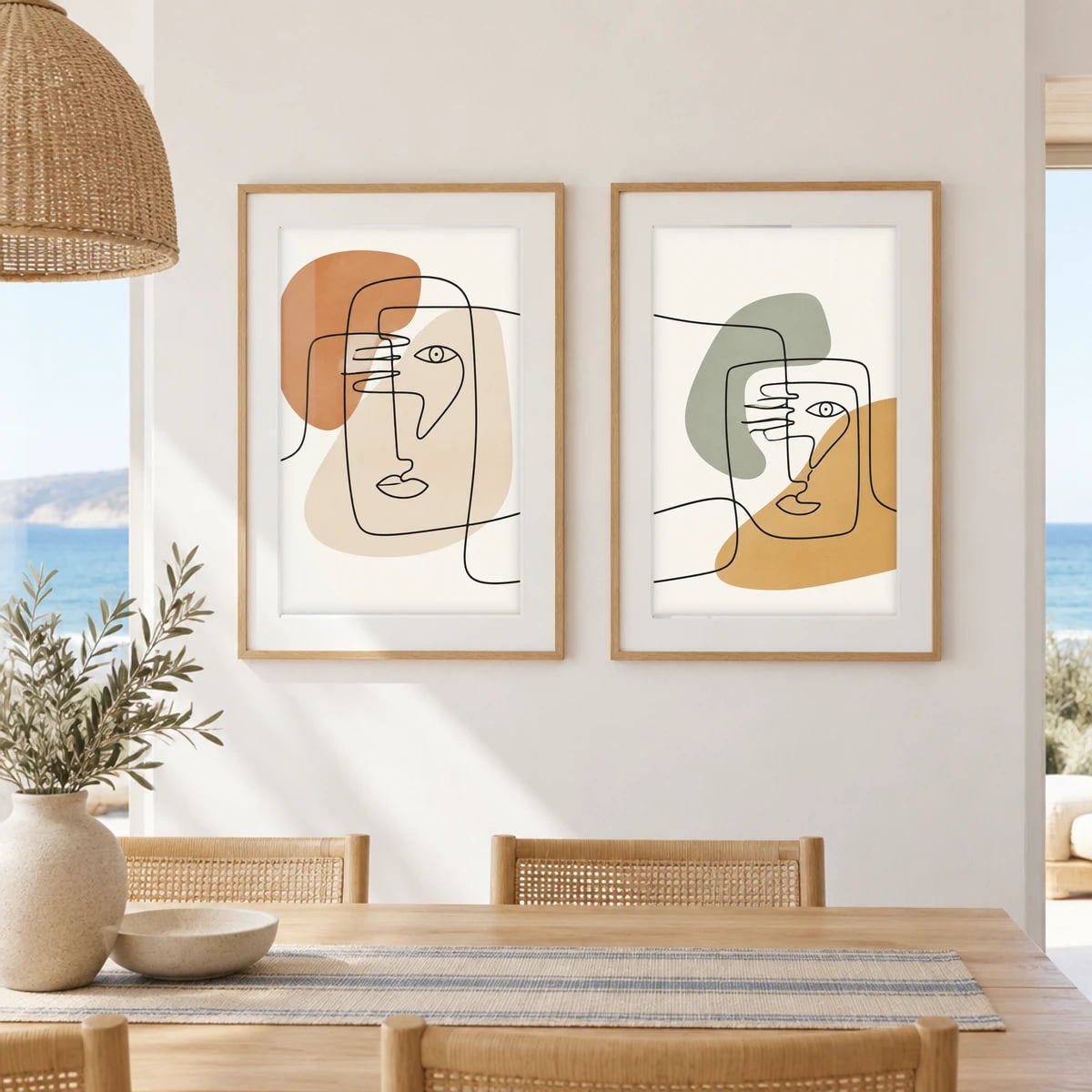 Duo · Com vidro · passe-partout · Carvalho · frontal · vertical · cena 1:1 (studio f6ac5287)